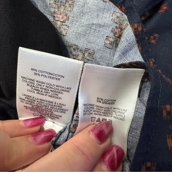 Express Black and Navy Patterned Casual Shirts long sleeve button down size XXL - Picture 9 of 9